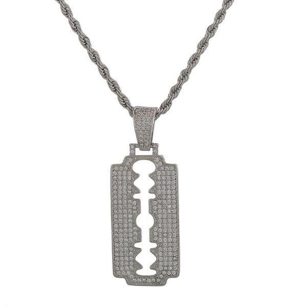 pendant necklaces men hip hop iced out bling razor blade shape micro pave cz stone male hiphop necklace fashion jewelry gifts, Silver
pendant necklaces men hip hop iced out bling razor blade shape micro pave cz stone male hiphop necklace fashion jewelry gifts, Silver