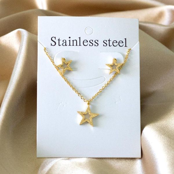 earrings & necklace fashion star pendant and small set 316l stainless steel jewelry for women girl party gift accessories, Silver
earrings & necklace fashion star pendant and small set 316l stainless steel jewelry for women girl party gift accessories, Silver