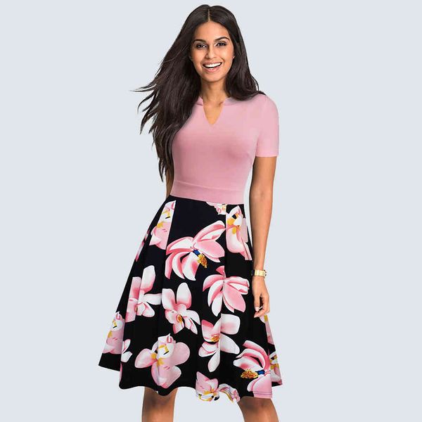 dresses elegant women floral print short sleeve work office business casual summer swing a-line ha036, Black;gray
dresses elegant women floral print short sleeve work office business casual summer swing a-line ha036, Black;gray