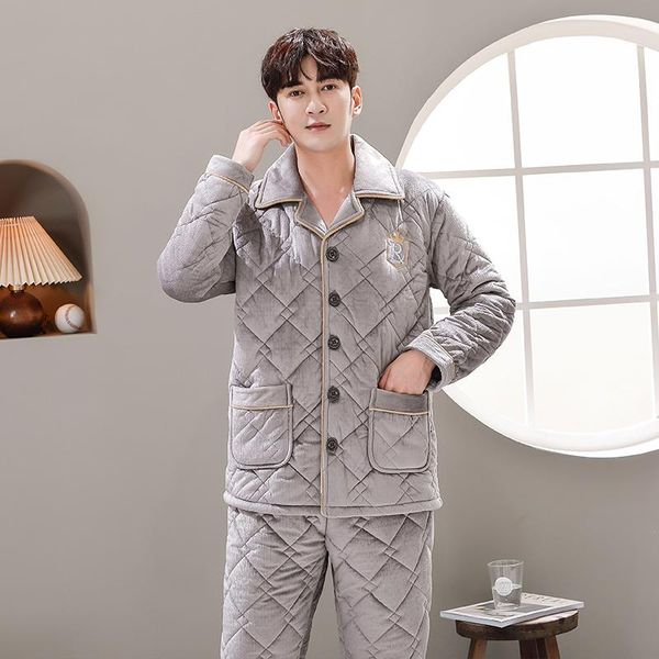 men's sleepwear winter wadded jacket pajamas men thick quilted pajama sets casual home clothes coral fleece clothing pijama hombre, Black;brown
men's sleepwear winter wadded jacket pajamas men thick quilted pajama sets casual home clothes coral fleece clothing pijama hombre, Black;brown