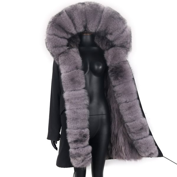 women long parka waterproof big natural raccoon fur collar hood thick warm real fox furs liner real fur coat winter jacket, Black
women long parka waterproof big natural raccoon fur collar hood thick warm real fox furs liner real fur coat winter jacket, Black
