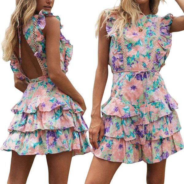 casual dresses summer fashion women elegant floral printed dress crew neck ruffle sleeveless open back layered hem cake, Black;gray
casual dresses summer fashion women elegant floral printed dress crew neck ruffle sleeveless open back layered hem cake, Black;gray