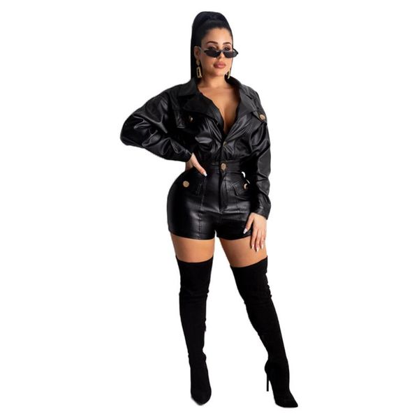 women's jumpsuits & rompers tmustobe pu leather jumpsuit women autumn long sleeve playsuits buttons party club overalls fashion lapel o, Black;white
women's jumpsuits & rompers tmustobe pu leather jumpsuit women autumn long sleeve playsuits buttons party club overalls fashion lapel o, Black;white