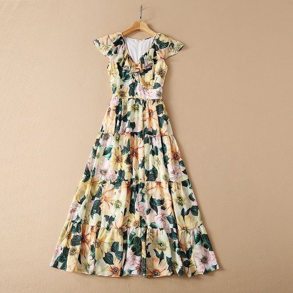 dresses european and american women's clothing spring 2021 short sleeved flounce v-neck yellow floral print fashion dress 9nun, Black;gray
dresses european and american women's clothing spring 2021 short sleeved flounce v-neck yellow floral print fashion dress 9nun, Black;gray