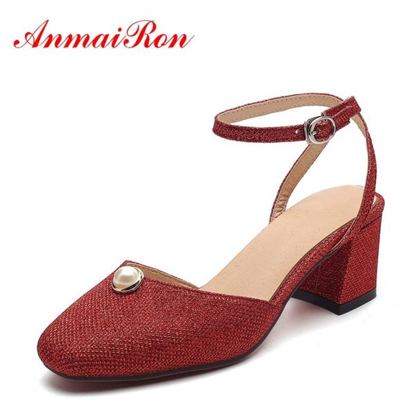 dress shoes anmairon sequins big size 34-43 female footwear women sandals summer brand woman buckle strap thick heels cr147, Black
dress shoes anmairon sequins big size 34-43 female footwear women sandals summer brand woman buckle strap thick heels cr147, Black