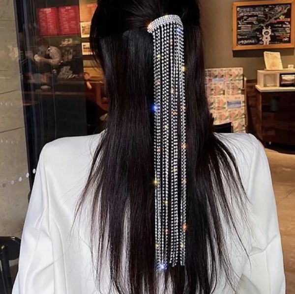 full diamond tassels hair clip flash rhinestone chain hairpin spring horsetail women girls tie korean headbands hair accessories, Silver
full diamond tassels hair clip flash rhinestone chain hairpin spring horsetail women girls tie korean headbands hair accessories, Silver