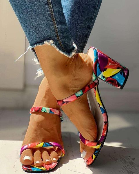 women's summer sandals thick heel slipper candy color middle fashion outwear, Black
women's summer sandals thick heel slipper candy color middle fashion outwear, Black