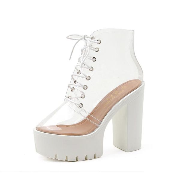 transparent shoes pvc jelly sandals closed toe lace-up gladiator high heels summer platform heel boots, Black
transparent shoes pvc jelly sandals closed toe lace-up gladiator high heels summer platform heel boots, Black