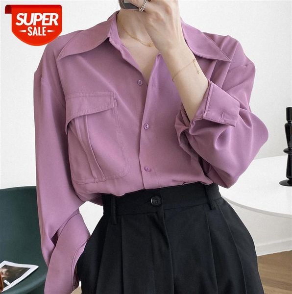 zhi chenxi design korean pure color simple draping long sleeve ladies shirt 725 #yo0o, Black;gray
zhi chenxi design korean pure color simple draping long sleeve ladies shirt 725 #yo0o, Black;gray