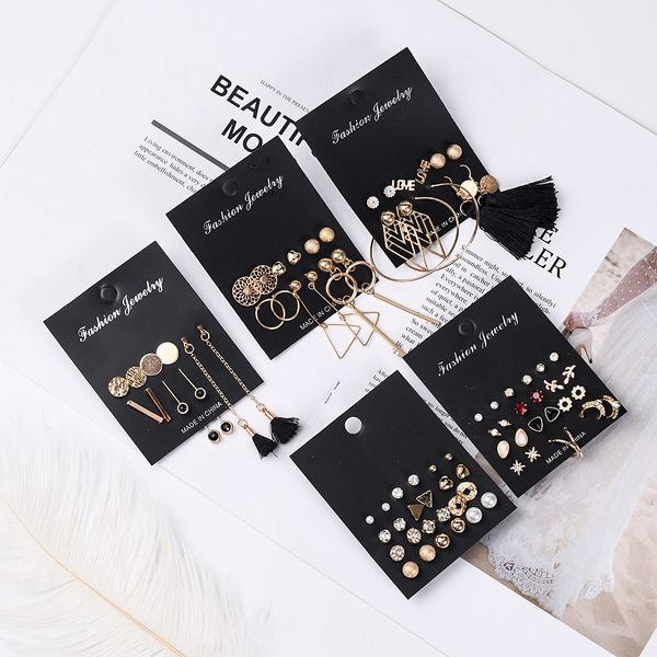 bohemian new style earring set fashion geometric crystal multi-element tassel pearl stud earrings fashion jewelry for women, Golden;silver
bohemian new style earring set fashion geometric crystal multi-element tassel pearl stud earrings fashion jewelry for women, Golden;silver
