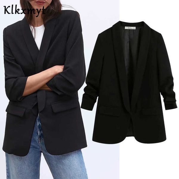 klkxmyt england office lady slim long blazer feminino za women mujer s and jackets 210527, White;black
klkxmyt england office lady slim long blazer feminino za women mujer s and jackets 210527, White;black