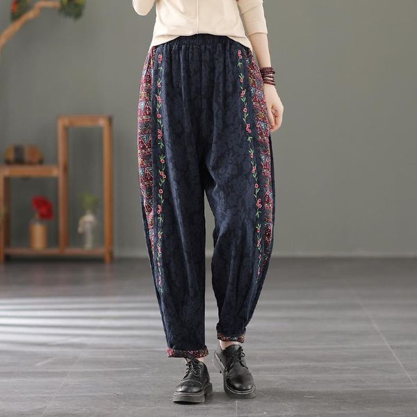 women's pants & capris retro women cotton linen jacquard embroidery harem 2021 winter autumn national loose pockets vintage trousers fe, Black;white
women's pants & capris retro women cotton linen jacquard embroidery harem 2021 winter autumn national loose pockets vintage trousers fe, Black;white