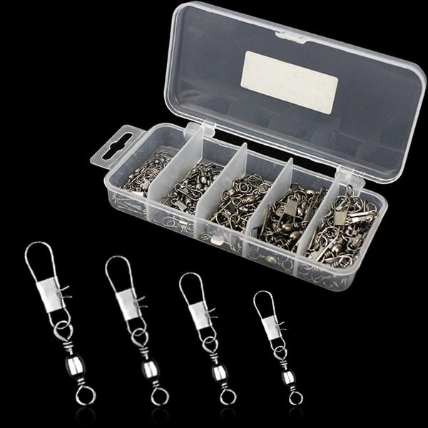 fishing connector 100pcs/set rolling swivel pin bearing interlock snap 2#-10# fishhooks lures carp accessories hooks
fishing connector 100pcs/set rolling swivel pin bearing interlock snap 2#-10# fishhooks lures carp accessories hooks