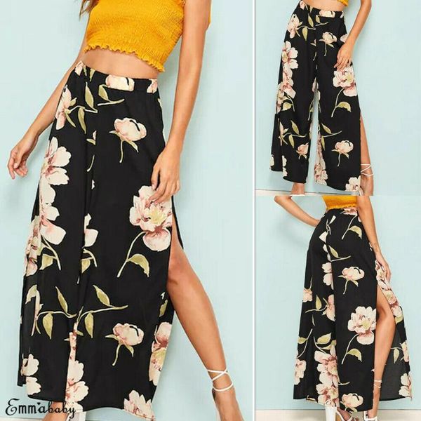 women's pants & capris womens chiffon floral palazzo high waist harem wide leg slit pant, Black;white
women's pants & capris womens chiffon floral palazzo high waist harem wide leg slit pant, Black;white