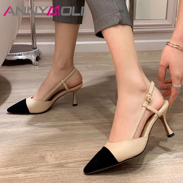 dress shoes annymoli woman slingbacks natural genuine leather pumps pointed toe high heels stiletto heel female footwear, Black
dress shoes annymoli woman slingbacks natural genuine leather pumps pointed toe high heels stiletto heel female footwear, Black