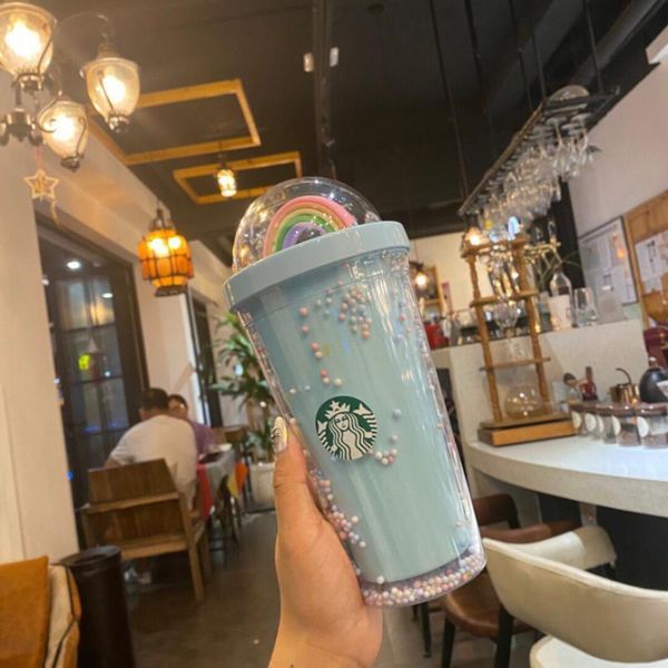450ml cute rainbow tumblers cup mugs double plastic with straws pet material for kids girlfirend gift products
450ml cute rainbow tumblers cup mugs double plastic with straws pet material for kids girlfirend gift products