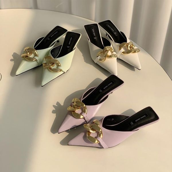 rivet female shoes womens slippers outdoor pointed toe slides low heeled mules 2021 high summer thin metal decoration rubber, Black
rivet female shoes womens slippers outdoor pointed toe slides low heeled mules 2021 high summer thin metal decoration rubber, Black