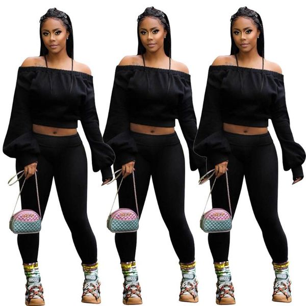 women's two piece pants women sets long sleeve off shoulder t-shirt and legging pantstracksuits runing sporting slash neck outfits, White
women's two piece pants women sets long sleeve off shoulder t-shirt and legging pantstracksuits runing sporting slash neck outfits, White