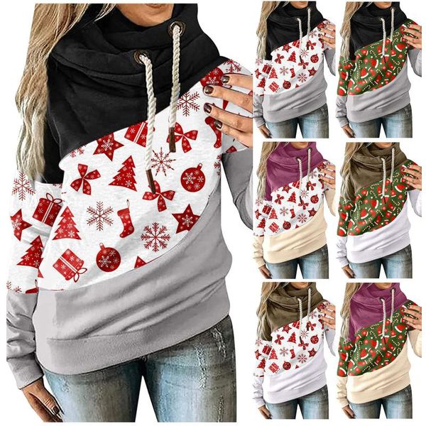 women's hoodies & sweatshirts ladies high neck stitching christmas drawstring print long-sleeved hooded sweatershirt comfy quality, Black
women's hoodies & sweatshirts ladies high neck stitching christmas drawstring print long-sleeved hooded sweatershirt comfy quality, Black