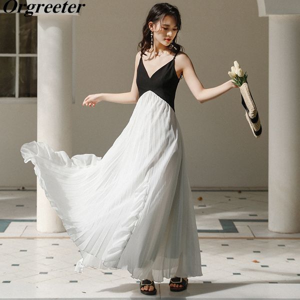summer beach pleated dress women v-neck patchwork chiffon long irregular ruffle spaghetti strap vestido de mujer 210525, Black;gray
summer beach pleated dress women v-neck patchwork chiffon long irregular ruffle spaghetti strap vestido de mujer 210525, Black;gray