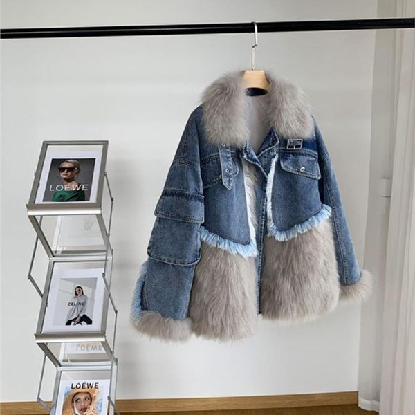 women's vests winter clothes women denim stitching raccoon fur coat young ladies fourrure veritable mid-length loose jacket elegant, Black;white
women's vests winter clothes women denim stitching raccoon fur coat young ladies fourrure veritable mid-length loose jacket elegant, Black;white