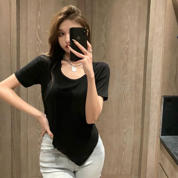 summer irregular women t-shirt short sleeve female split fork loose tshirt women's, White
summer irregular women t-shirt short sleeve female split fork loose tshirt women's, White