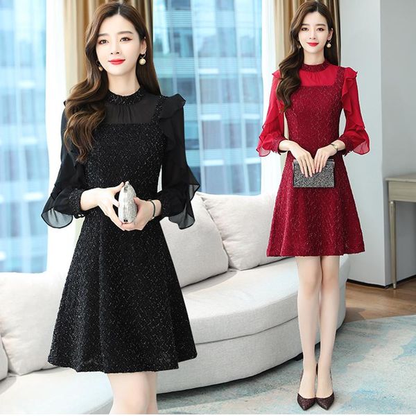 casual dresses plus size vintage korean long sleeve dress 2021 autumn winter black club mini women bodycon red solid party vestidos, Black;gray
casual dresses plus size vintage korean long sleeve dress 2021 autumn winter black club mini women bodycon red solid party vestidos, Black;gray