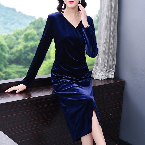 spring autumn 3xl plus size vintage solid dress 2021 blue gold velvet v-neck midi vestido women bodycon elegant casual dresses, Black;gray
spring autumn 3xl plus size vintage solid dress 2021 blue gold velvet v-neck midi vestido women bodycon elegant casual dresses, Black;gray