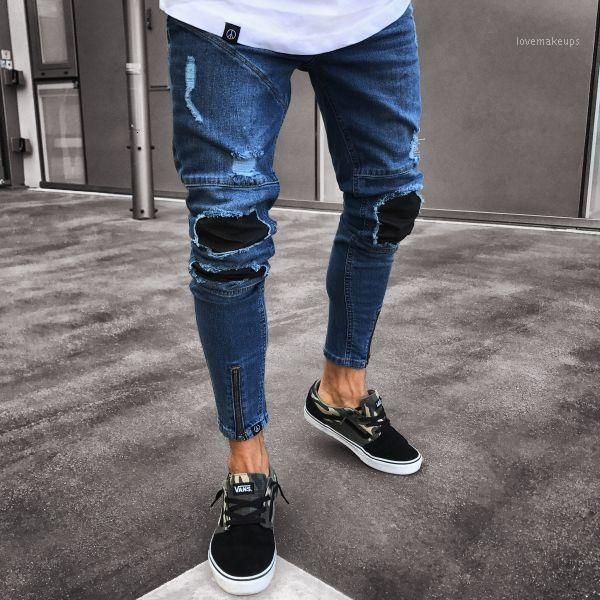men's jeans mens patchwork skinny elastic denim biker trousers long pants straight slim fit jeans1, Blue
men's jeans mens patchwork skinny elastic denim biker trousers long pants straight slim fit jeans1, Blue