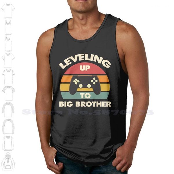 leveling up to big brother for summer funny tank sleeveless vest men women fun idea, White;black
leveling up to big brother for summer funny tank sleeveless vest men women fun idea, White;black
