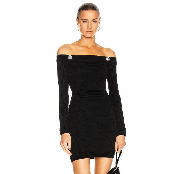 women dress bandage arrival bodycon long sleeve black slash ladies clothes party dresses casual, Black;gray
women dress bandage arrival bodycon long sleeve black slash ladies clothes party dresses casual, Black;gray