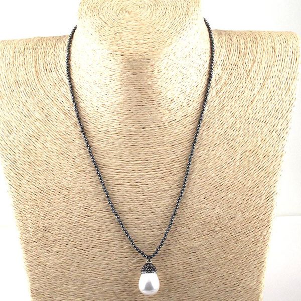 pendant necklaces fashion bohemian jewelry hematite stone and pearl charm necklace for women ethnic, Silver
pendant necklaces fashion bohemian jewelry hematite stone and pearl charm necklace for women ethnic, Silver