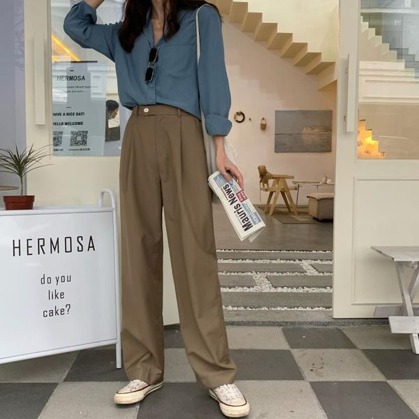 korean version of high waist slim suit pants loose chic mop the floor thin wide leg casual women women's & capris, Black;white
korean version of high waist slim suit pants loose chic mop the floor thin wide leg casual women women's & capris, Black;white