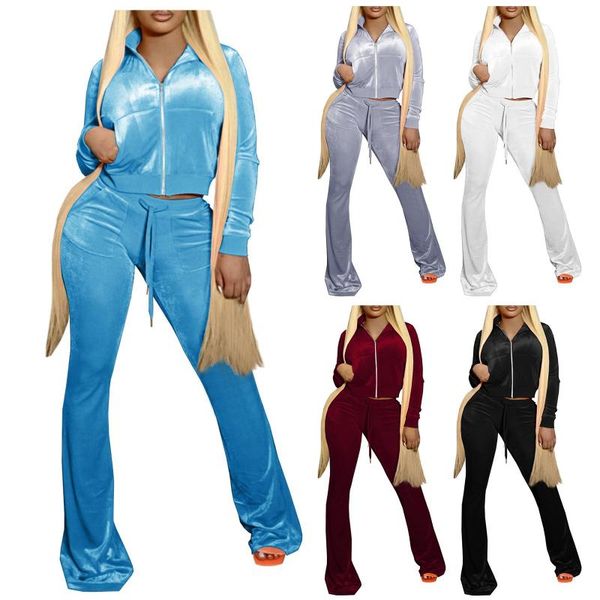 women's two piece pants tracksuit velvet suit slim sports long sleeve zipper pant with pockets sweatpants outfits solid #01, White
women's two piece pants tracksuit velvet suit slim sports long sleeve zipper pant with pockets sweatpants outfits solid #01, White