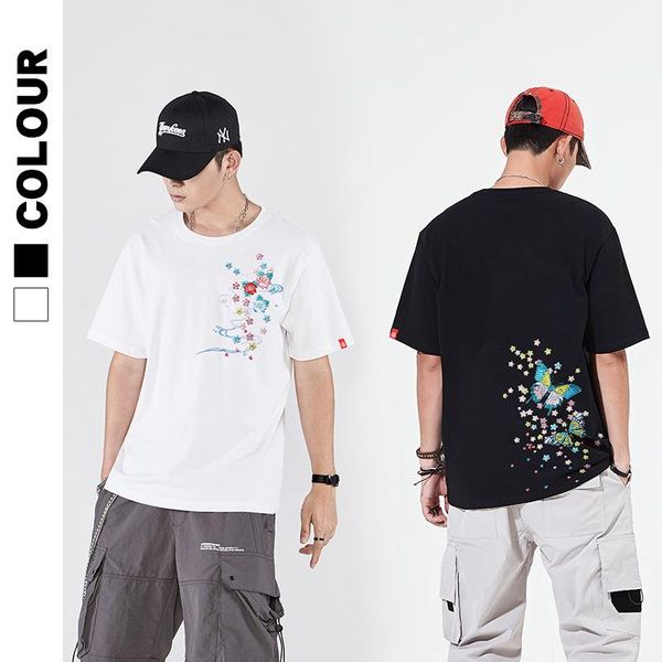 men's t-shirts summer butterflies embroidered big yards leisure cotton round collar short sleeve t-shirt, White;black
men's t-shirts summer butterflies embroidered big yards leisure cotton round collar short sleeve t-shirt, White;black