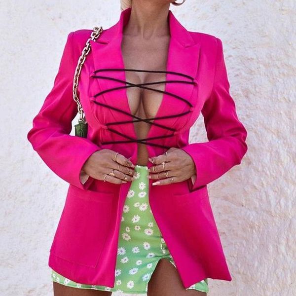 women's suits & blazers front hollow bandage vintage rose red blazer women jacket coat office lady 2021 autumn streetwear korean fashio, White;black
women's suits & blazers front hollow bandage vintage rose red blazer women jacket coat office lady 2021 autumn streetwear korean fashio, White;black