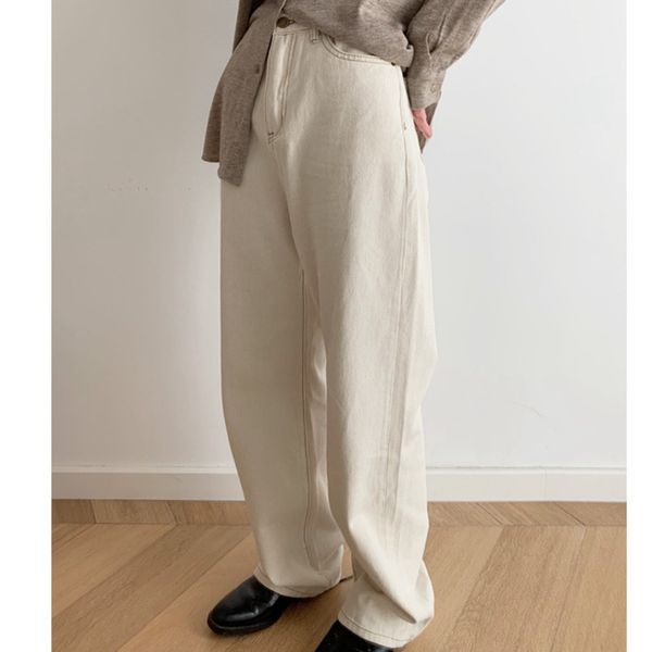 spring women's minimalist primary color beige jeans retro loose high-rise straight-leg denim pants for women 210510, Blue
spring women's minimalist primary color beige jeans retro loose high-rise straight-leg denim pants for women 210510, Blue