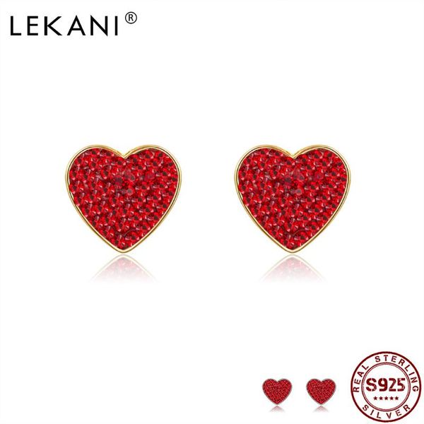 real 925 sterling silver heart earrings for women 2 colors red austria crystal wedding stud romantic gift, Golden;silver
real 925 sterling silver heart earrings for women 2 colors red austria crystal wedding stud romantic gift, Golden;silver