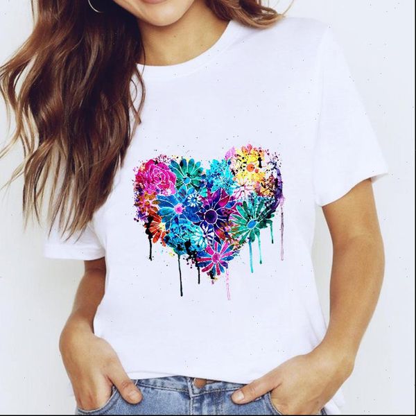 love heart floral fashion womens t shirts 90s cute printing clothing print graphic shirt ladies female tee, White
love heart floral fashion womens t shirts 90s cute printing clothing print graphic shirt ladies female tee, White