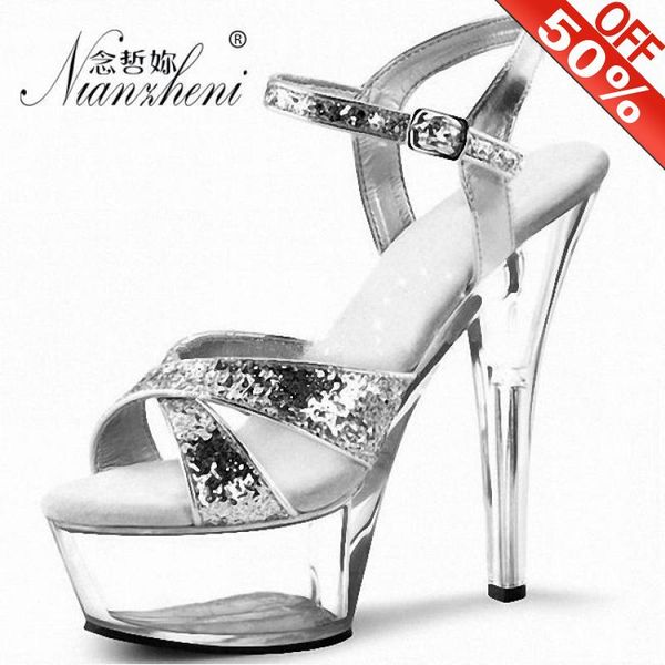 nightclub pole dancing crystal thick platform 15cm high heeled shoes flash powder bling 6 inches cross dressing women's sandals, Black
nightclub pole dancing crystal thick platform 15cm high heeled shoes flash powder bling 6 inches cross dressing women's sandals, Black