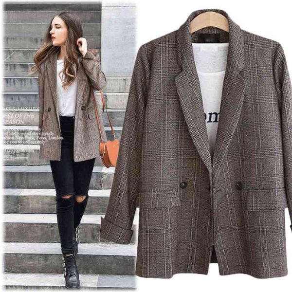 women's suits & blazers xl-5xl plus size autumn vintage plaid women blazer pocket jackets winter female coat large size jacket outerwea, White;black
women's suits & blazers xl-5xl plus size autumn vintage plaid women blazer pocket jackets winter female coat large size jacket outerwea, White;black