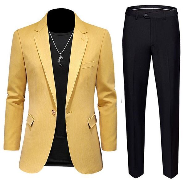 fashionable youth men wedding party casual suit large size 5xl yellow twill single-breasted anti-wrinkle blazers and black pants men's, White;black
fashionable youth men wedding party casual suit large size 5xl yellow twill single-breasted anti-wrinkle blazers and black pants men's, White;black