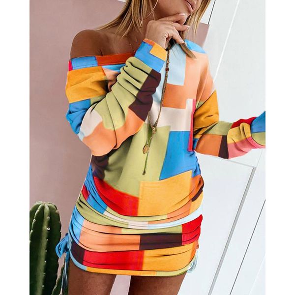 woman dress fashion printing women pullover off shoulder drawstring ruched long sleeve mini vestido de mujer casual dresses, Black;gray
woman dress fashion printing women pullover off shoulder drawstring ruched long sleeve mini vestido de mujer casual dresses, Black;gray