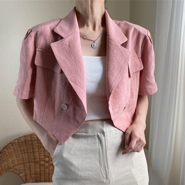 women's jackets hzirip summer high waist coats 3 colors women elegant casual short sleeves korean 2021 femme gentle slim office lady, Black;brown
women's jackets hzirip summer high waist coats 3 colors women elegant casual short sleeves korean 2021 femme gentle slim office lady, Black;brown