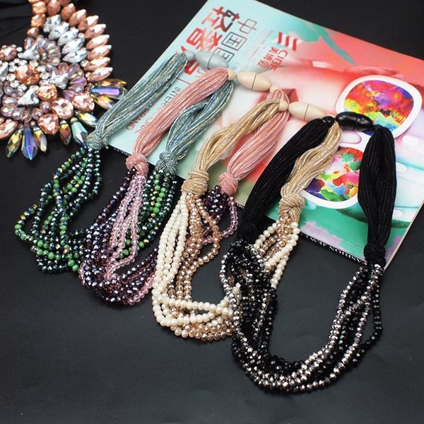 pendant necklaces chunky silk rope necklace, women multilayer crystal handmade statement party jewelry, Silver
pendant necklaces chunky silk rope necklace, women multilayer crystal handmade statement party jewelry, Silver