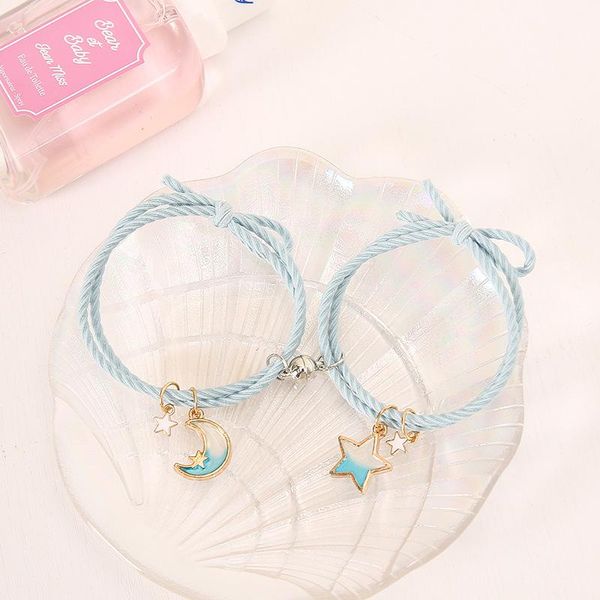 charm bracelets cartoon magnetic couple with gradient moon stars pendant cute mutually attractive friendship rope for friends a66, Golden;silver
charm bracelets cartoon magnetic couple with gradient moon stars pendant cute mutually attractive friendship rope for friends a66, Golden;silver
