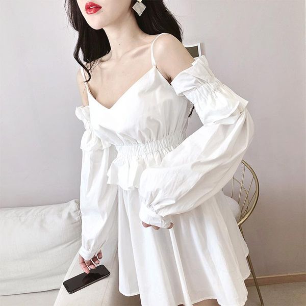 casual dresses women's clothing club solid a-line full spaghetti strap off shoulder spring and autumn mini-dress fashion brand, Black;gray
casual dresses women's clothing club solid a-line full spaghetti strap off shoulder spring and autumn mini-dress fashion brand, Black;gray