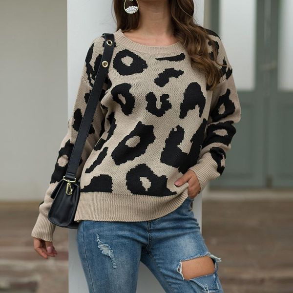 women's sweaters casual o neck long sleeve leopard printed knitted sweater autumn winter loose pullovers wdc5612, White;black
women's sweaters casual o neck long sleeve leopard printed knitted sweater autumn winter loose pullovers wdc5612, White;black