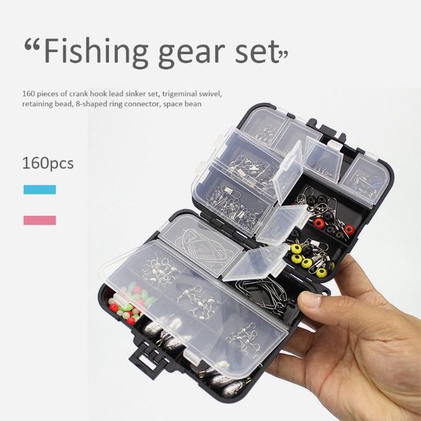 fishing accessories 160x tackle kit set 8-ring swivels sinker weights bifurcation ring sbead plumb crank hooks baits tools
fishing accessories 160x tackle kit set 8-ring swivels sinker weights bifurcation ring sbead plumb crank hooks baits tools