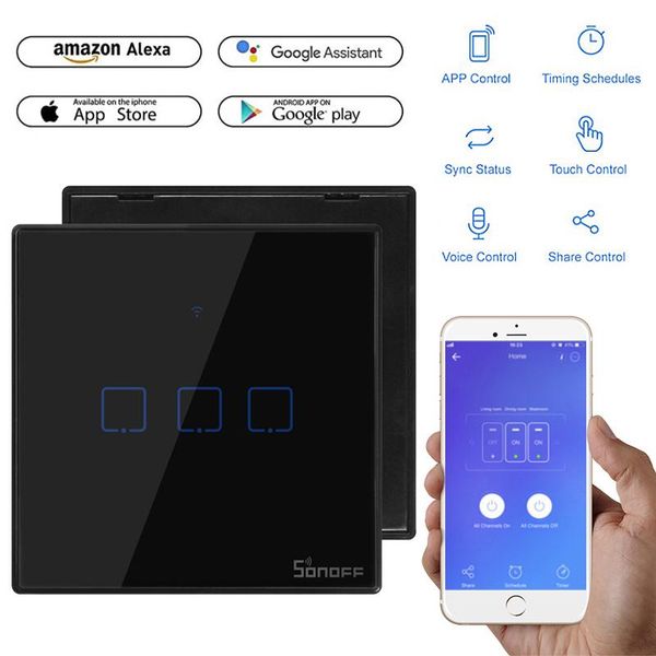 smart home control 1-10pcs sonoff t3 3c-tx eu/us/uk 3 gang touch light switch wifi rf app remote work with amazon alexa google
smart home control 1-10pcs sonoff t3 3c-tx eu/us/uk 3 gang touch light switch wifi rf app remote work with amazon alexa google